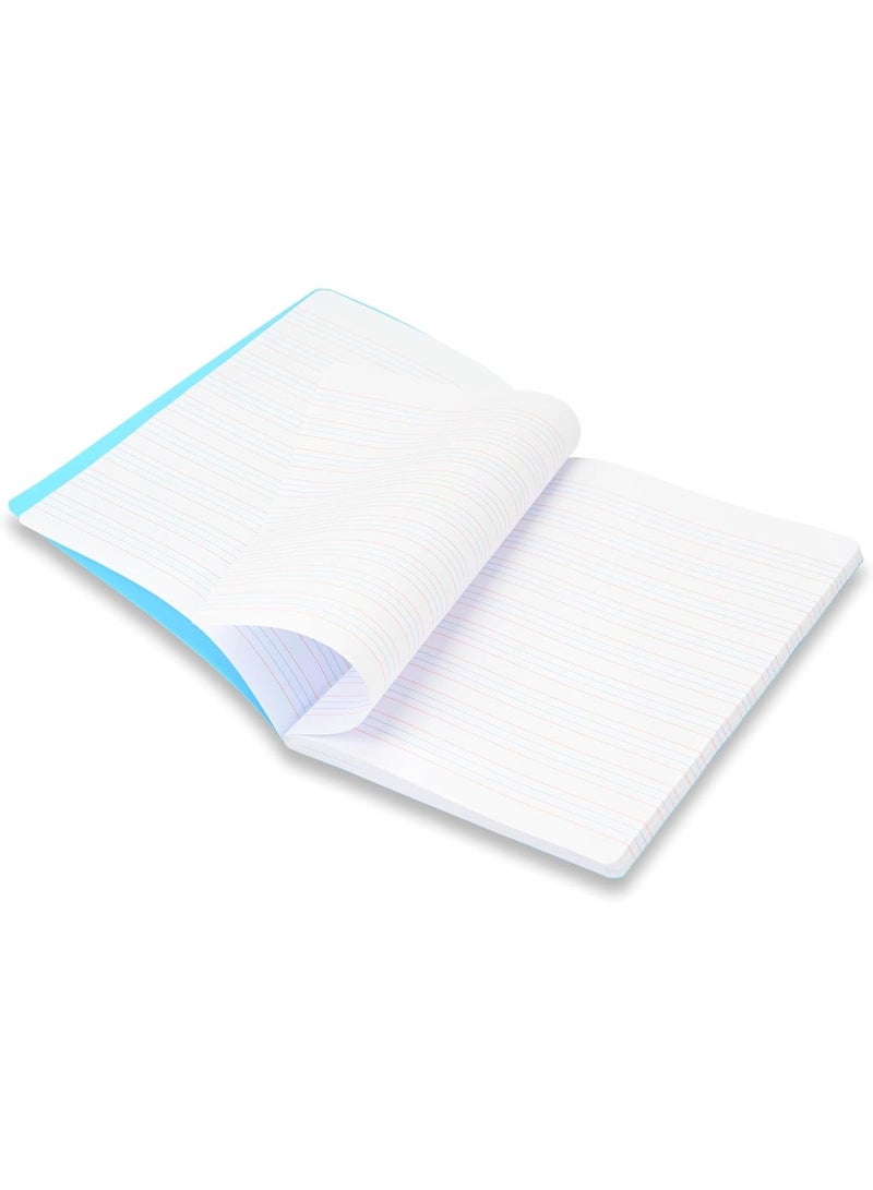 FIS Soft Cover Notebook, A5 Size (148x210mm), PP Material, Glued Binding, 80 Sheets White Paper, 4 Line Single Ruled, Pack of 5, Neon Blue – FSNBA54LPPNBL - Image 4